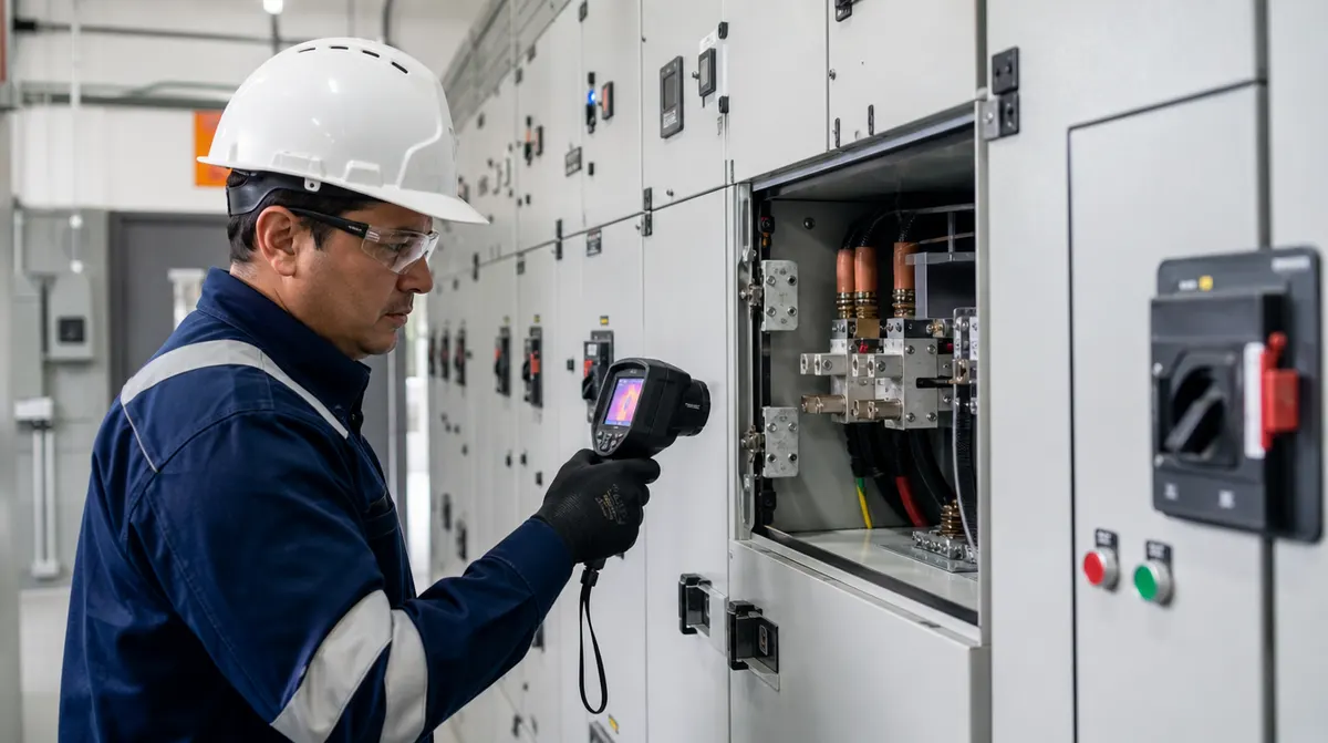 Termografía de tablero de media tensión en planta industrial