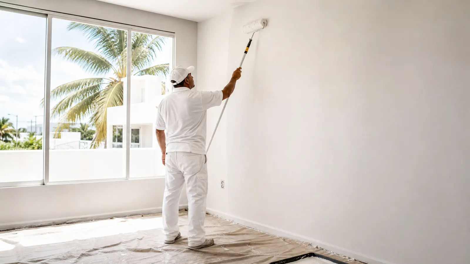Trabajo de pintura profesional en una vivienda de la Costa Caribe