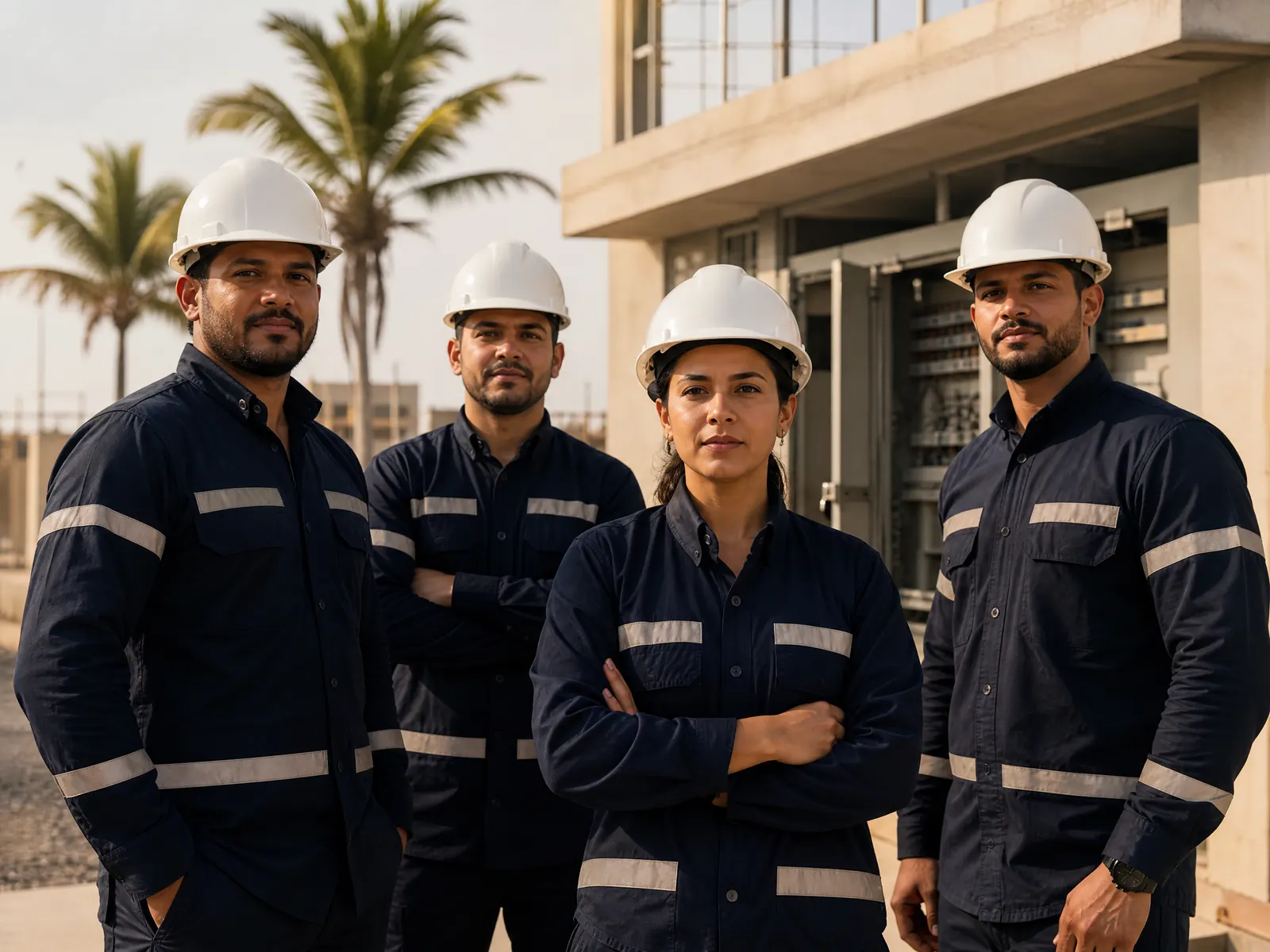 Equipo de ingenieros y técnicos de Megaproyectos de la Costa en obra
